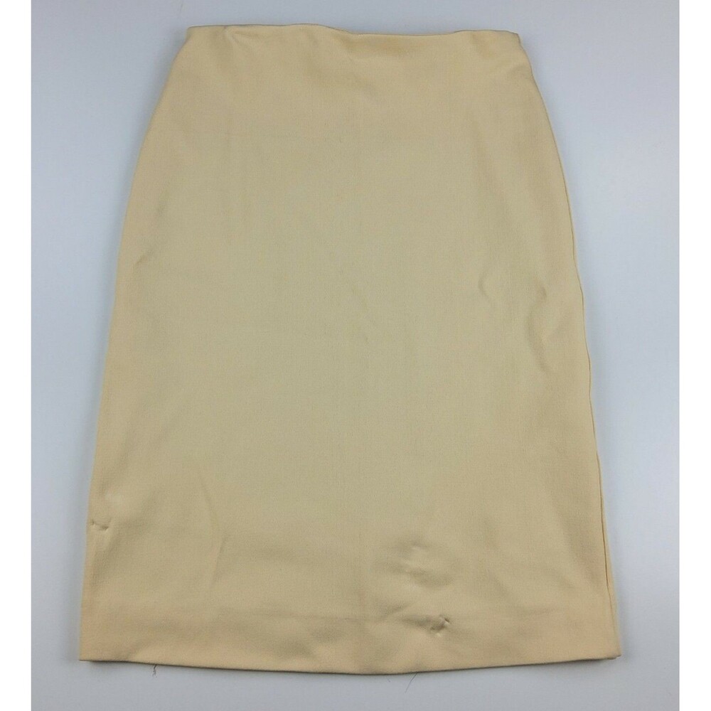 Ermanna Women's Straight Pencil Midi Skirt Yellow Size 40